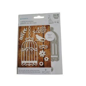 Momenta Cutting Templates BIRDCAGE BIRD FLOWERS 9 Pieces NIP